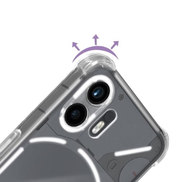 Fodral för Nothing Phone 2 - AVIZAR - Classic Bump - Mjuk - Transparent - Stötsäker Vit