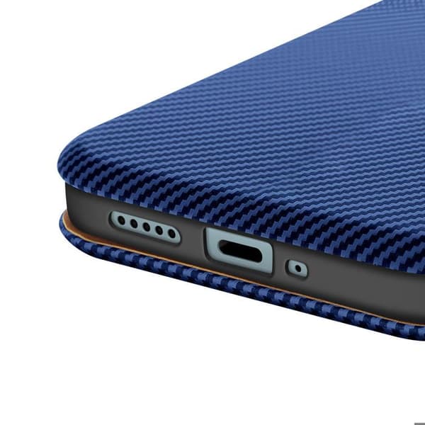 Kolfiberfodral AVIZAR för Redmi Note 14 Pro och 14 Pro Plus med kortfack Blå