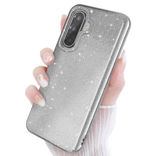 Cover - ADVARSEL - Galaxy A17 - Bi-Materiale - Glitrende Sølv - Elegant Beskyttelse Grå