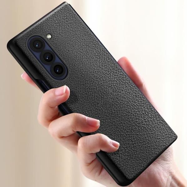Fodral - AVIZAR - Samsung Galaxy Z Fold 6 - Kornstruktur - Svart - Stöt- och repskydd Svart