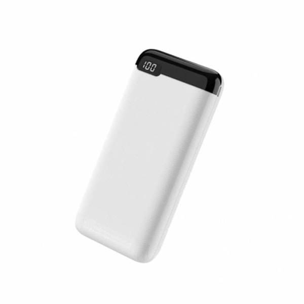 Nödbatteri 10000 mAh 2 USB-A / 1 USB-C med Digital Skärm Jaym Vit Vit