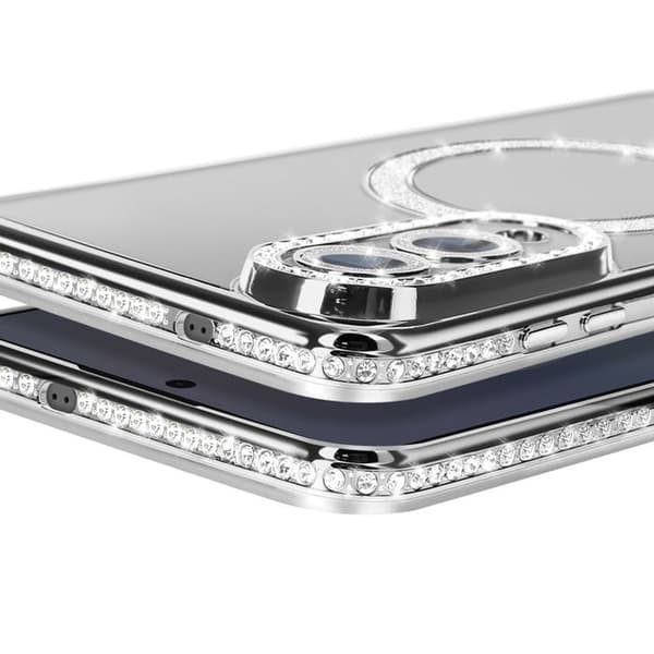 MagSafe-skydd - AVIZAR - Galaxy S25 Edge - Slät silverkant - Stötskydd - Elegant Grå