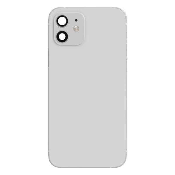 Helt chassi - AVIZAR - iPhone 12 - Vit - Centralram - Bakre glas - Ersättning Vit
