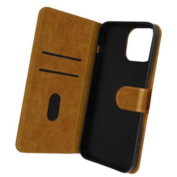 iPhone 14 Pro Case Flip Wallet Video Support Function Ruskea kastanj