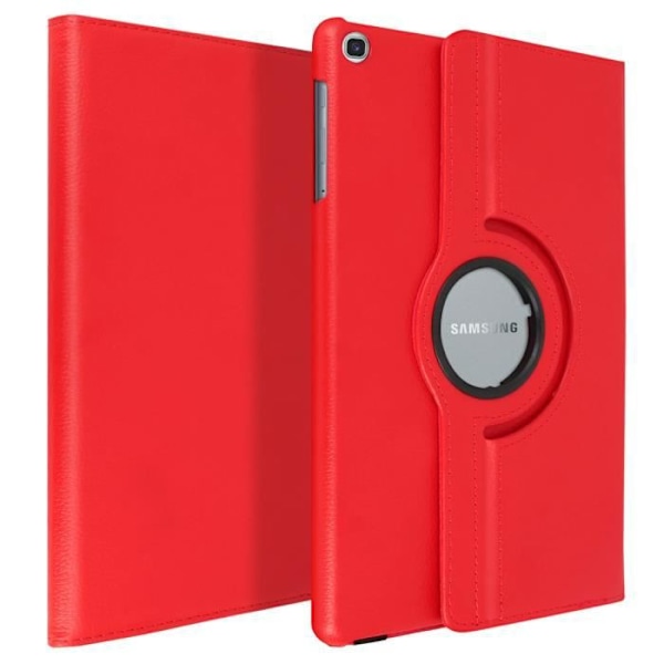 Galaxy Tab A 10.1 2019 Etui - AVIZAR - Fuld Beskyttelse - 360° Rotérbar - Rød - Syntetisk Röd