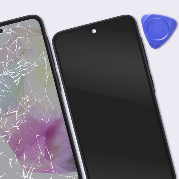Komplet OLED Skærm Erstatning til Galaxy A35 med Sort Ramme Svart