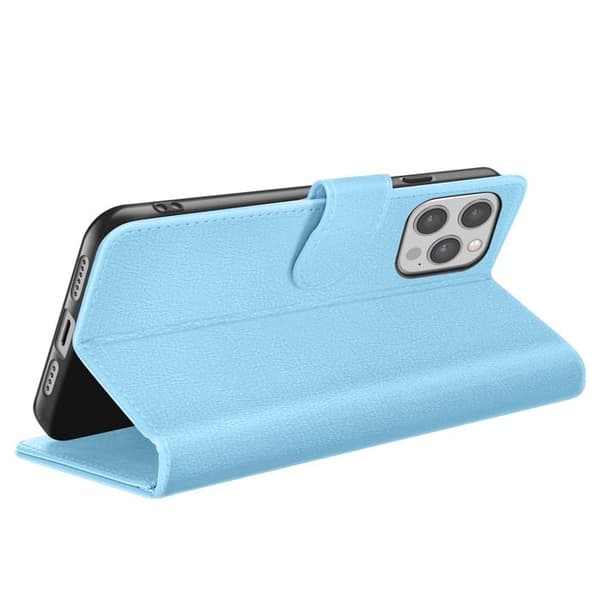 Pungetui - ZANAÉ - iPhone 12 Pro Max - Lyseblå - Video støtte - Magnetisk flap Blå