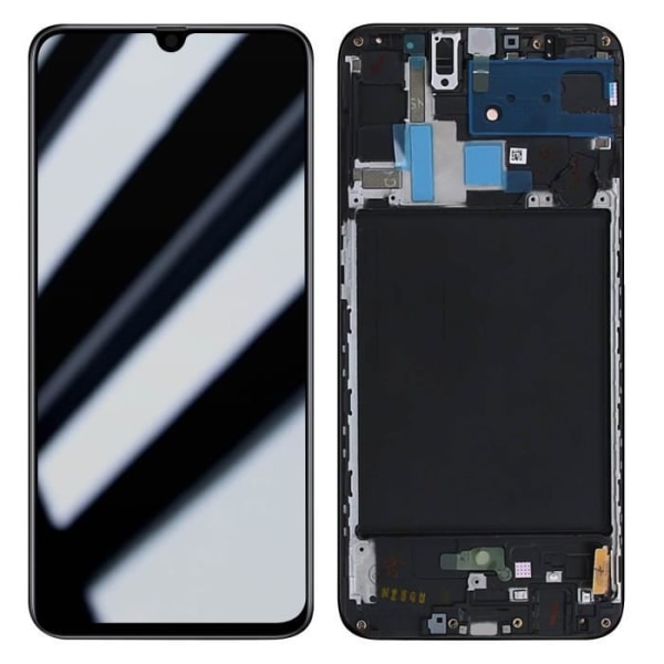 Komplett enhet för Samsung A70 - AVIZAR - LCD-skärm + pekglas - Svart - 100% funktionell Svart