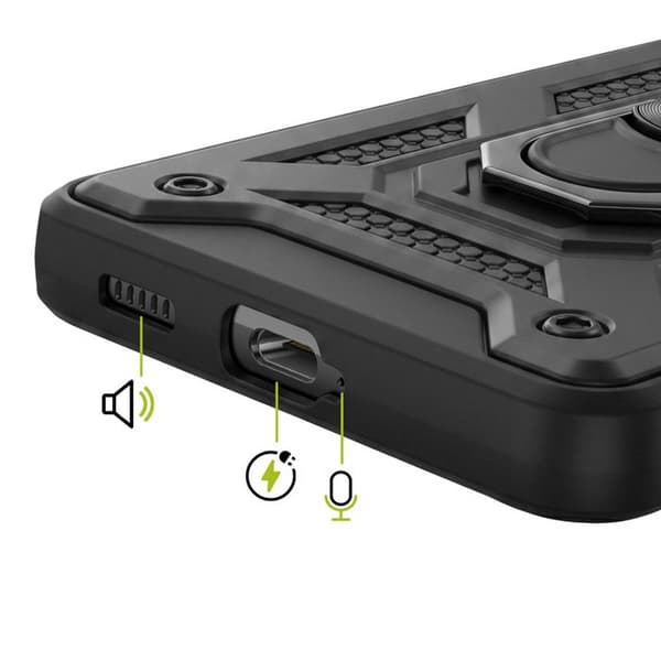 Cover til Galaxy A53 5G med skydelåg til objektiv og magnetisk ring Mayaxess Sort Svart
