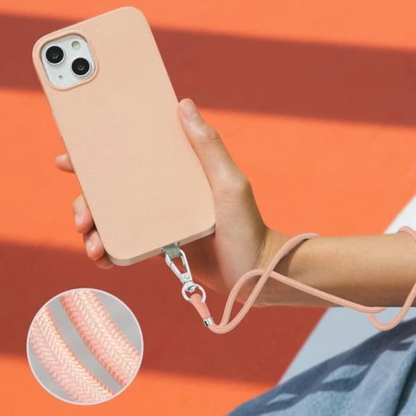 Cordon Smartphone - Justerbart Band - Flätad Nylon - 90cm - Roséguld Roséguld
