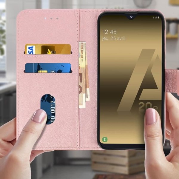 Fodral för Samsung Galaxy A20e - AVIZAR - Kortfodral - Silikongel - Roséguld - Flexibel Rose guld