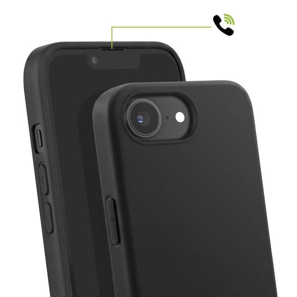 Silicone Cover til iPhone 16e med Diskret og Stødabsorberende Beskyttelse Mayaxess Sort Svart