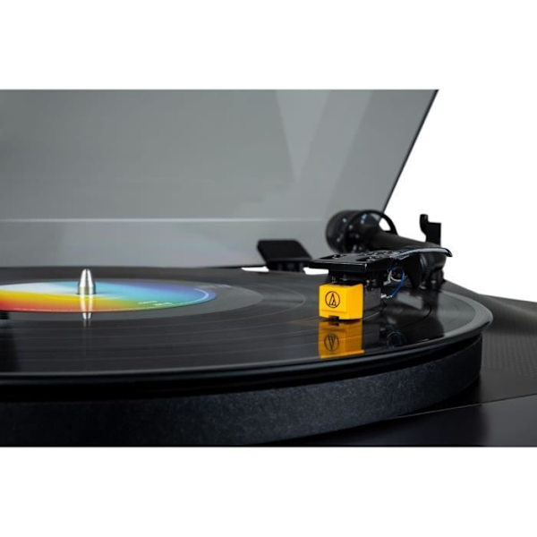 THOMSON TT700 - Premium 33 ja 45 rpm vinyylilevysoitin - AT91 Audio Technica -lukupää - Luistelunesto - Musta