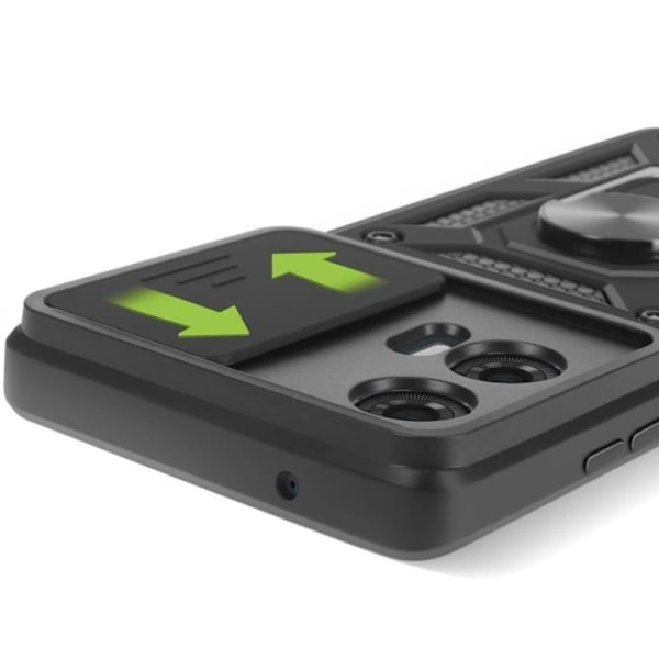 Coque til Motorola Edge 50 Fusion Ring Skydel Kamera Mayaxess Sort Svart