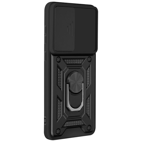 Coque til Samsung S25 Edge Ring Support med Kamera Beskyttelse Mayaxess Sort Svart