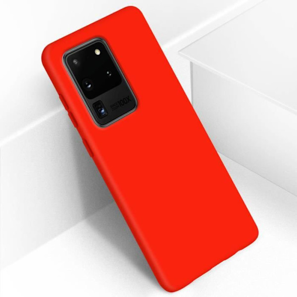 Galaxy S20 Ultra Puolijäykkä Soft Touch QI Yhteensopiva kotelo punainen Punainen