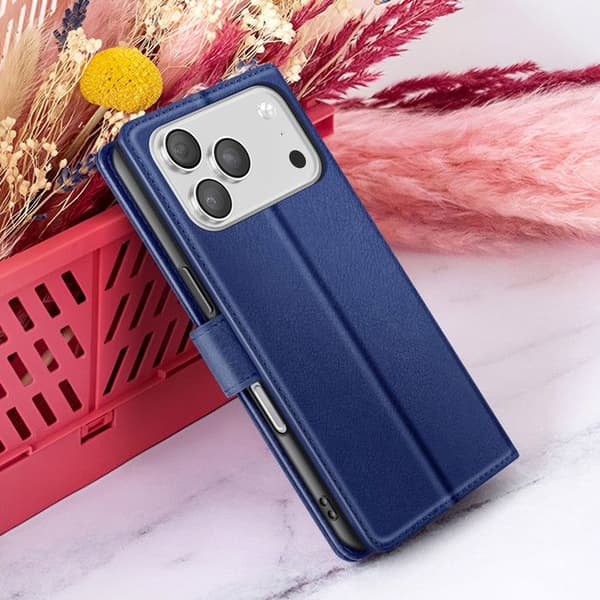 Plånboksfodral för iPhone 17 Pro Max med Stöd och Magnetflik Zanaé Blå natt Blå