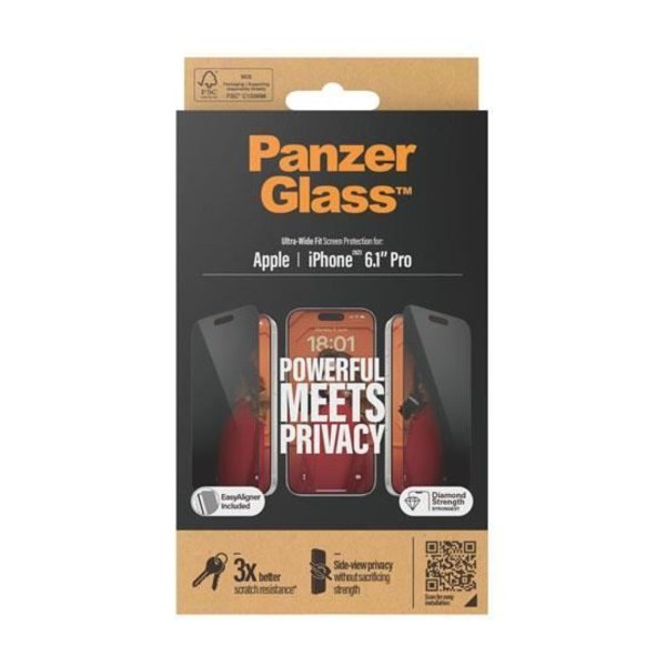 PanzerGlass Ultra-Wide Fit Privacy Screen Protector för iPhone 15 Pro