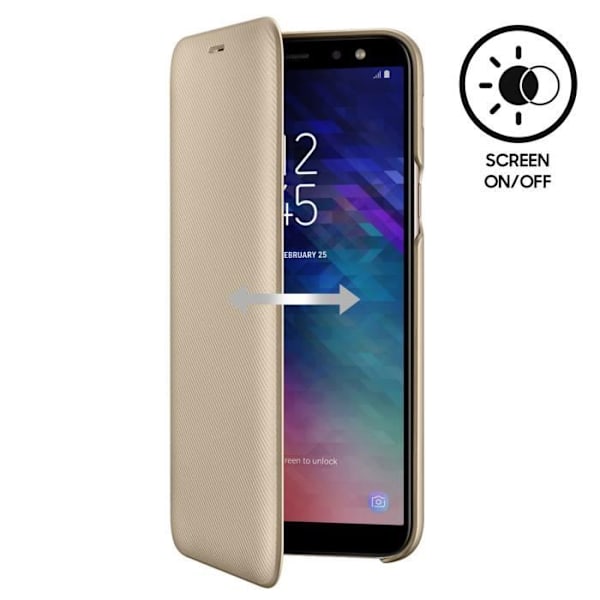 Samsungin lompakkosuoja Samsung Galaxy A6+ alkuperäinen lompakkokotelo Kultainen