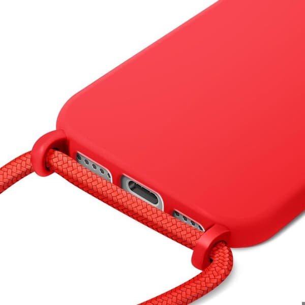 Coque - AVIZAR - iPhone 17 Pro Max - Silikone Rød - Blød Berøring - Justerbar Snor Röd