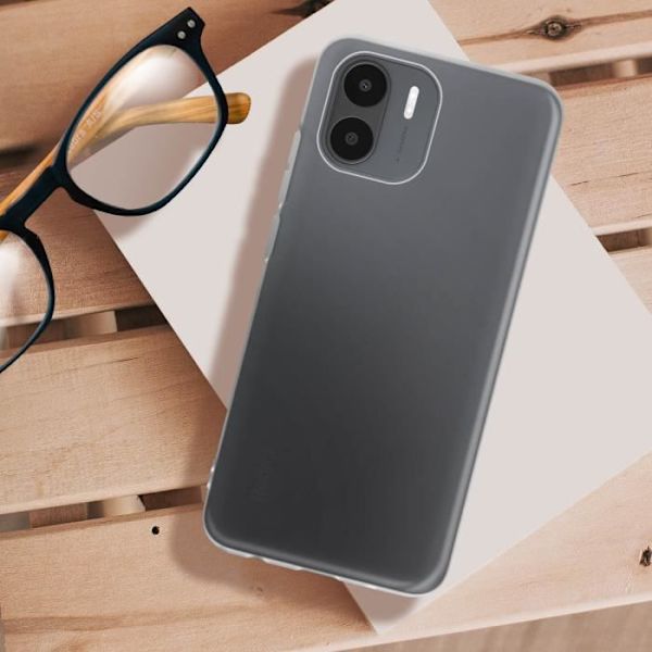 Fodral - AVIZAR - Xiaomi Redmi A1 2022 - Tunt och lätt - Genomskinlig vit genomskinlig vit
