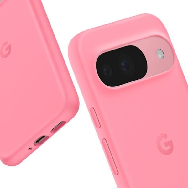 Google Pixel 9 och 9 Pro rosa hårt fodral - Kameraskydd - Matte Soft Touch - Miljövänligt Rosa