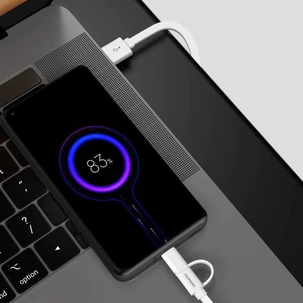 2 in 1 micro-USB / USB-C-kaapeli Lataussynkronointi 1,5 m Alkuperäinen Huawei White Vit