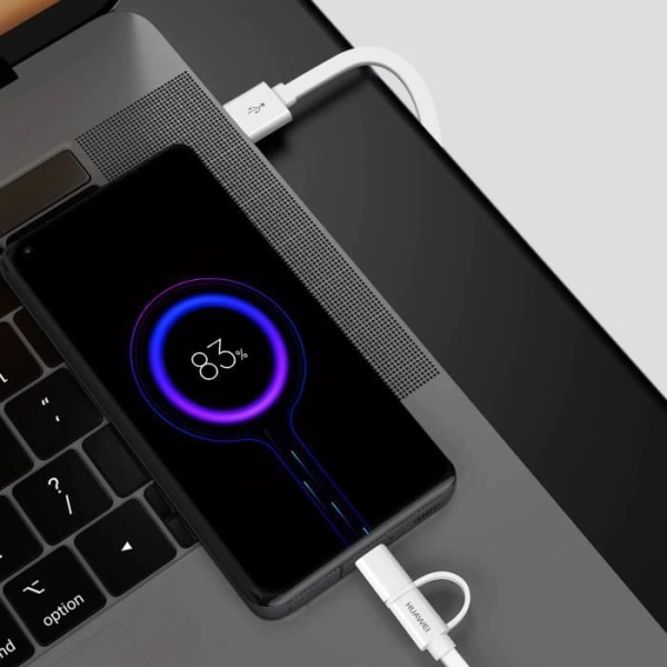 Kabel 2 i 1 mikro-USB / USB-C Laddningssynkronisering 1,5 m Original Huawei Vit Vit
