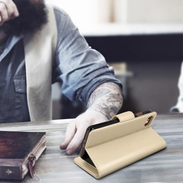 iPhone 6 / 6S / 7 / 8 / SE 2020 Plånboksfodral Stativ Funktion Gyllene Gul guldgul