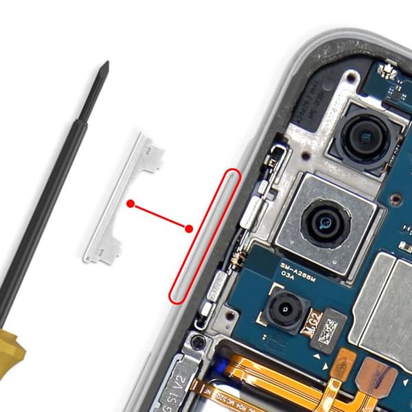 Ersättningsvolymknapp Galaxy A36 Original Service Pack Samsung Vit Vit