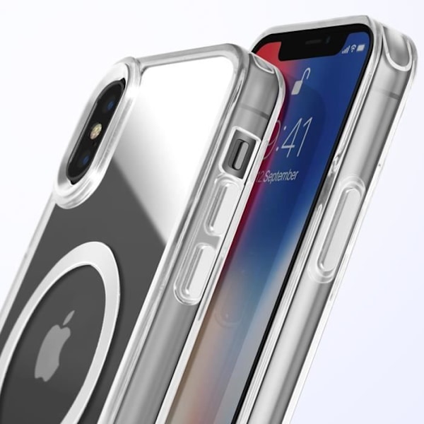 MagSafe-kuori iPhone XS:lle ja X:lle, kirkas tausta, hopea väri Grå
