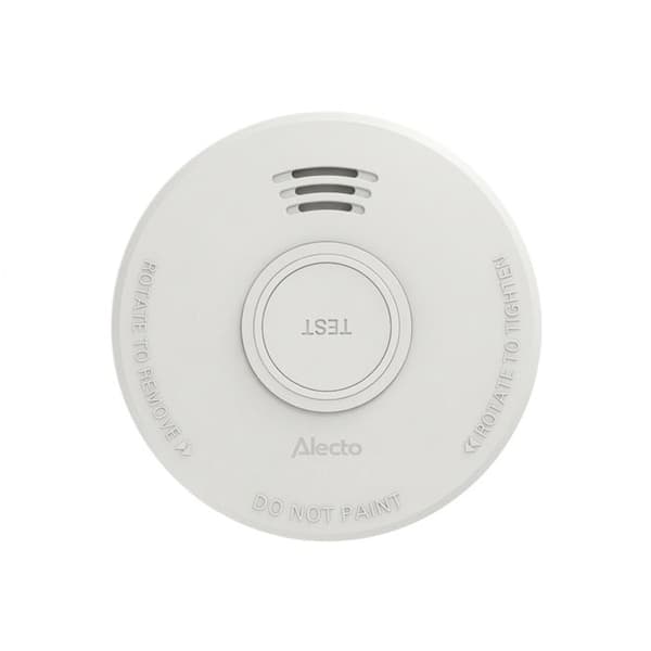 Røgalarm 85dB med 5 års batteri Certificeret EN14604 Alecto Hvid Vit