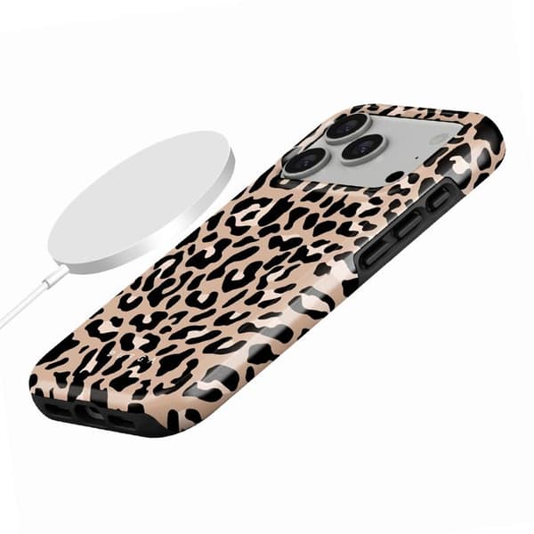 MagSafe Cover - BURGA - iPhone 17 Pro - Leopardmønster - Robust Design - Polycarbonat Bagside Svart brun