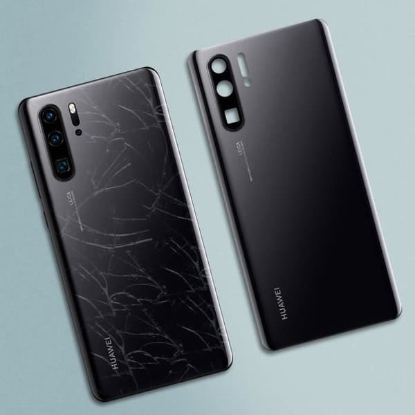 Huawei P30 Pro battericover, udskiftning af objektiv til frontkamera, sort