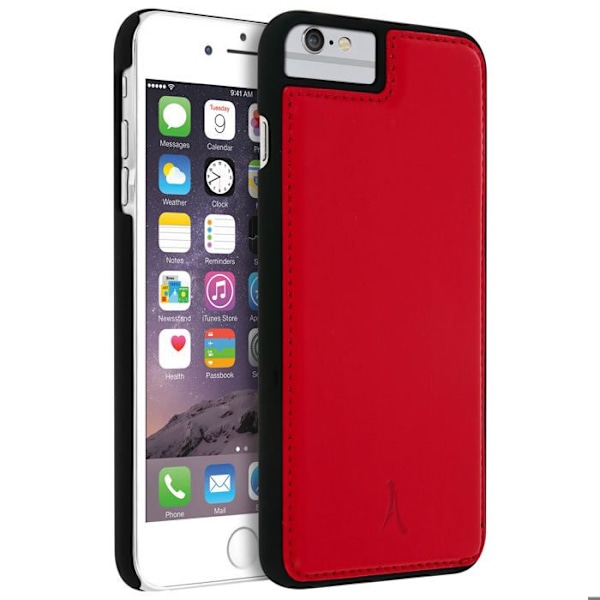 Coque iPhone 8+, 7+, 6+, 6S+ Hårt skydd Äkta läder Akashi Röd Röd