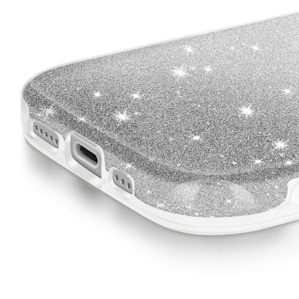 Coque - ADVARE - iPhone 17 - Bi-Materiale - Glitrende Sølv - Skærm- og Kamerabeskyttelse Grå