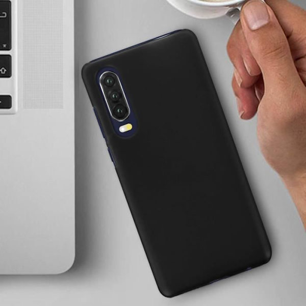 Huawei Coque - P30 - Stødabsorberende - Stiv - Soft Touch - Mat Sort Matte svart