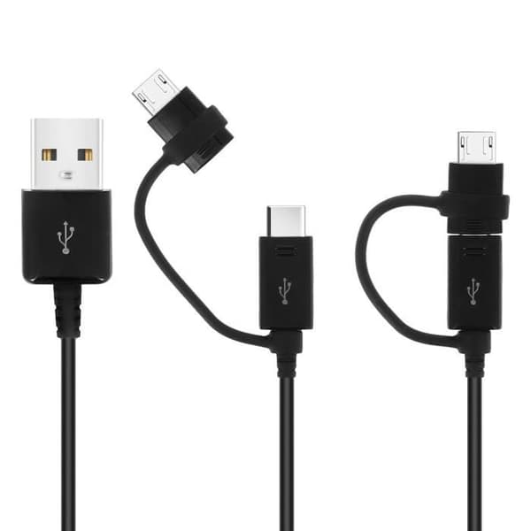 Kabel - SAMSUNG - Micro-USB / USB type-C - 1.5m - Hurtig opladning - Dataoverførsel Svart