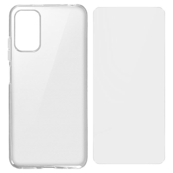 Fodral och skärmskydd - Xiaomi - Redmi Note 10 5G och Poco M3 Pro - Mjuk - Härdat Glas 9H - Transparent Transparent