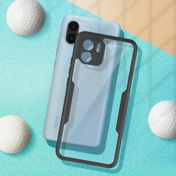 Fodral - AVIZAR - Redmi A1/A2 - Plexiglas bak - Polymer framsida - Svart Svart