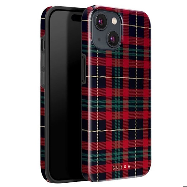 iPhone 14 Iskunkestävä Kuori Tartan Tyylikäs Kohotetuilla Reunoilla