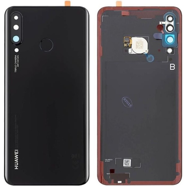 Huawei akun kansi - P30 Lite Original Huawei takapaneeli - musta Musta Svart