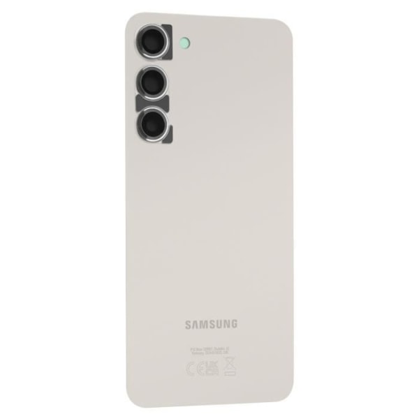 Bakglas till Samsung Galaxy S23 Plus med krämfärgad originalkameralins Beige