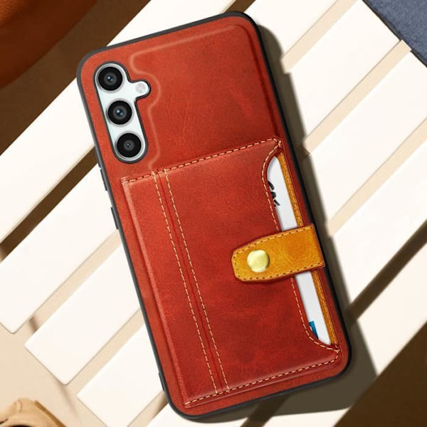 Plånboksfodral - AVIZAR - Samsung Galaxy A34 5G - Röd - Silikon - Ekologiskt läder Röd