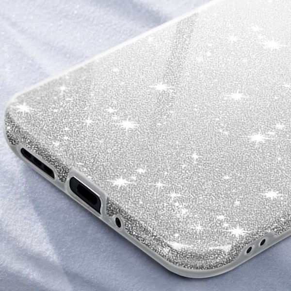 Etui - AVIZAR - Xiaomi Redmi 13C - Glitter - Halvstivt - Sølv Grå