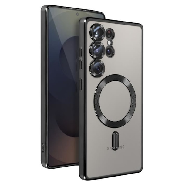 Coque MagSafe для Samsung Galaxy S25 Ultra Silicone Contour Chromé Noir Svart