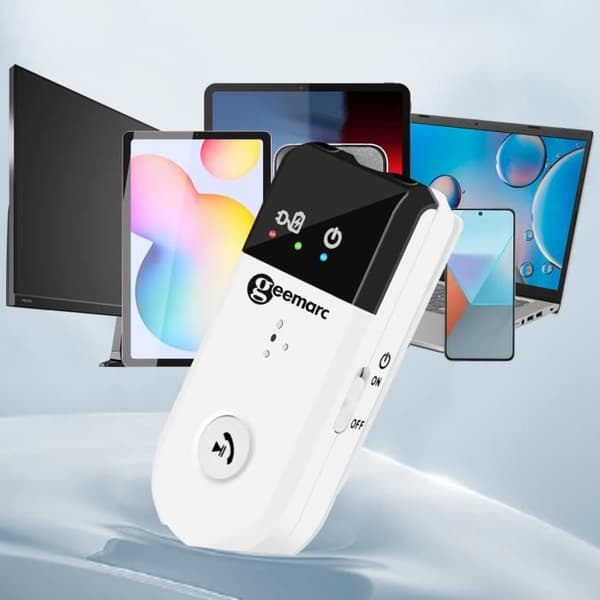Bluetooth Audioforstærker - GEEMARC - IBT10 - Batterilevetid 8H - 30dB - Magnetisk Halskæde Vit