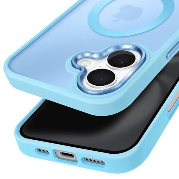 MagSafe-kuori iPhone 16 Mattapintainen Takakansi Vaalea Sininen Raita Blå