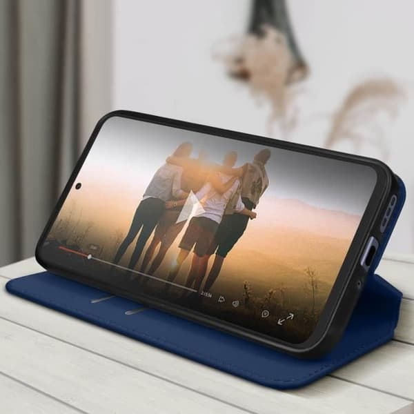 Fodral för Redmi Note 12 5G - AVIZAR - Magnetisk flipkorthållare videostöd - Midnattsblå Blå