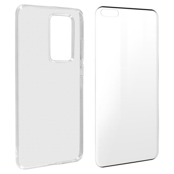 Huawei P40 Pro Soft Case og 9H hærdet glasfilm sort - AVIZAR - 360° beskyttelsespakke Svart